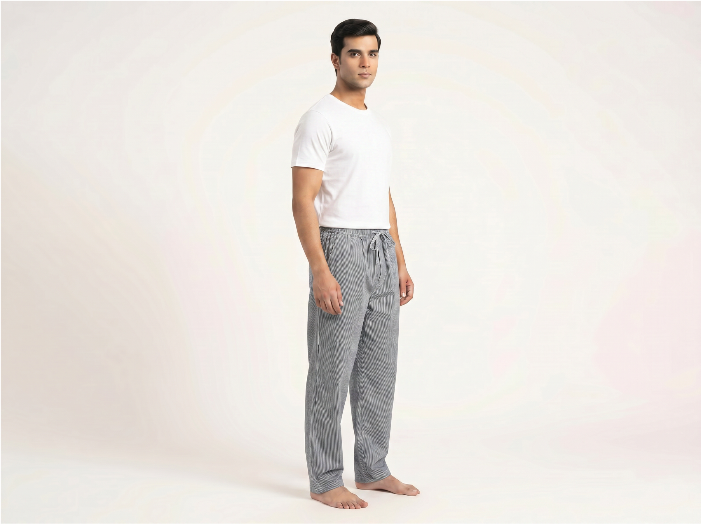 Baggy Bottom wear trousers for men in grey lined