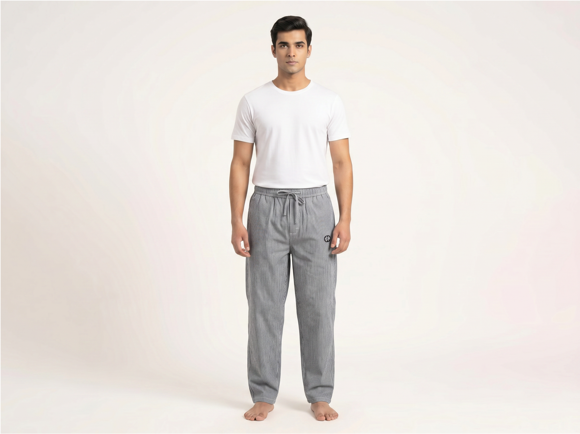 Baggy Bottom wear trousers for men in grey lined