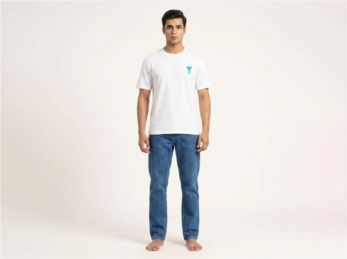 Half sleeves mens cotton t-shirt in white