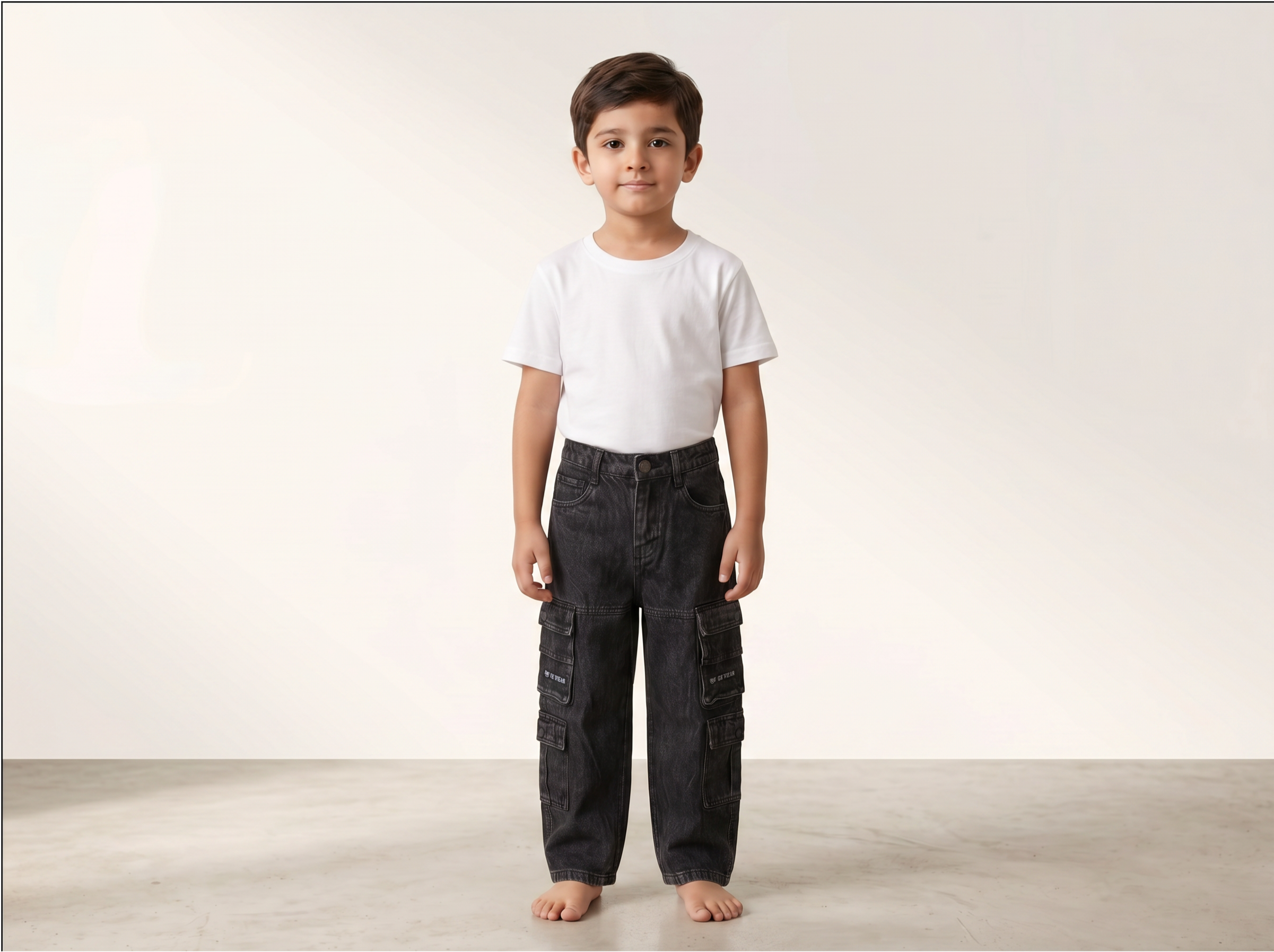 Black Cargo Jeans for Kids