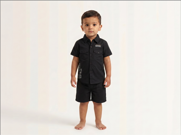 Black Button Shirt for kids