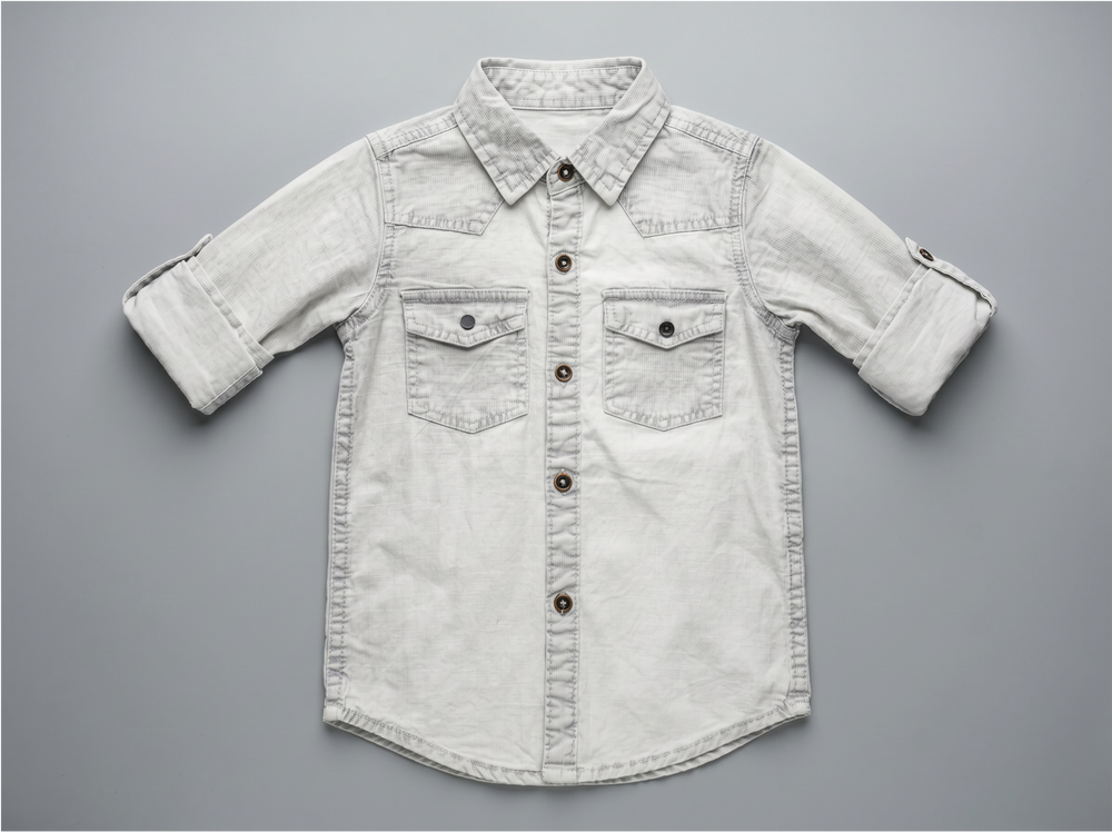 Grey Denim Button Shirt for Kids